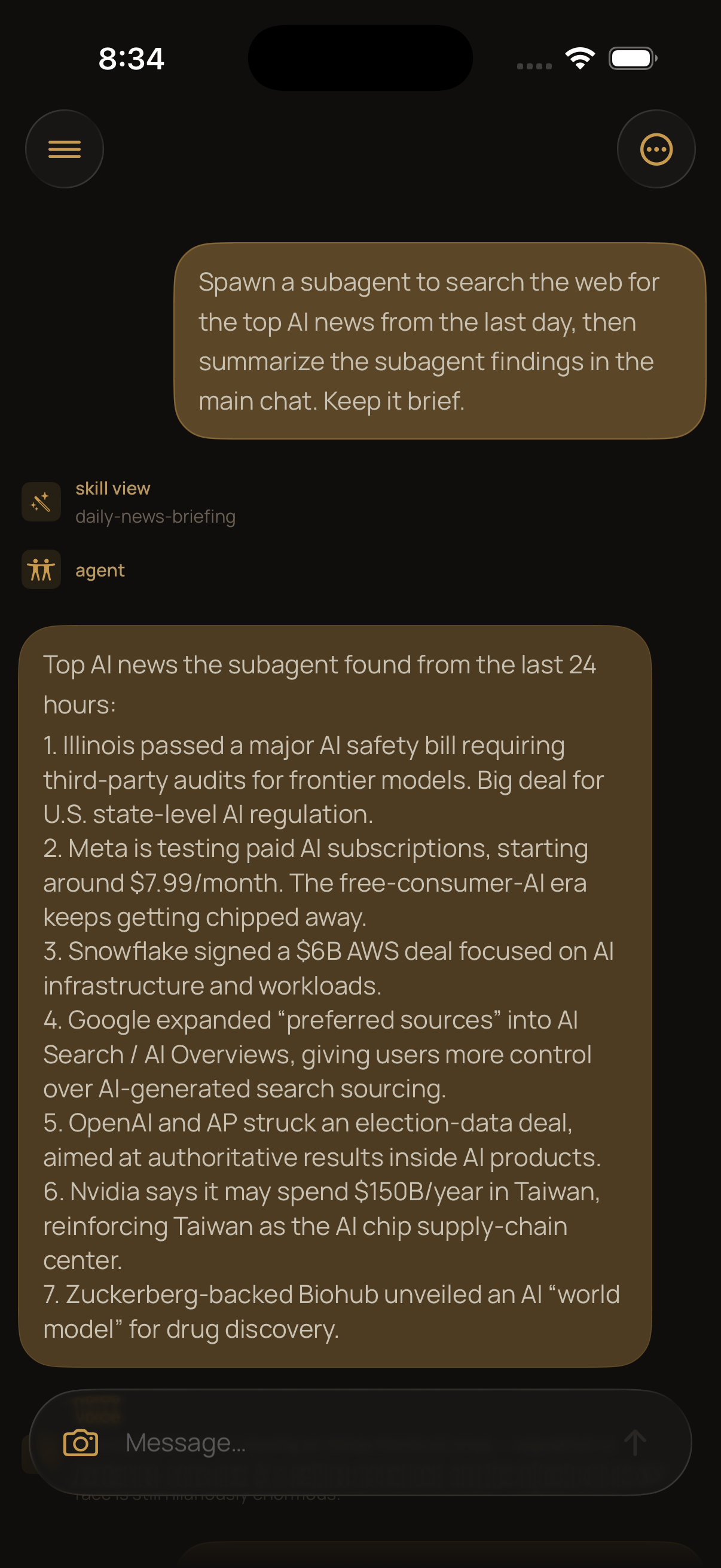 Cluster iOS launch experience screenshot.