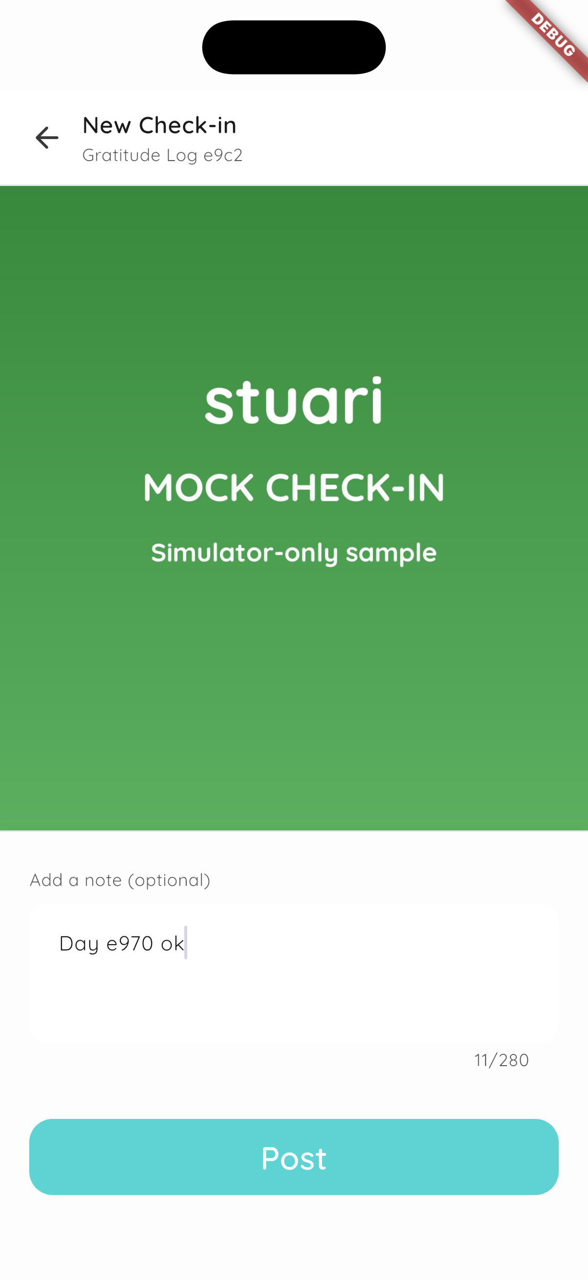 Stuari check-in composition flow captured by iEZ.