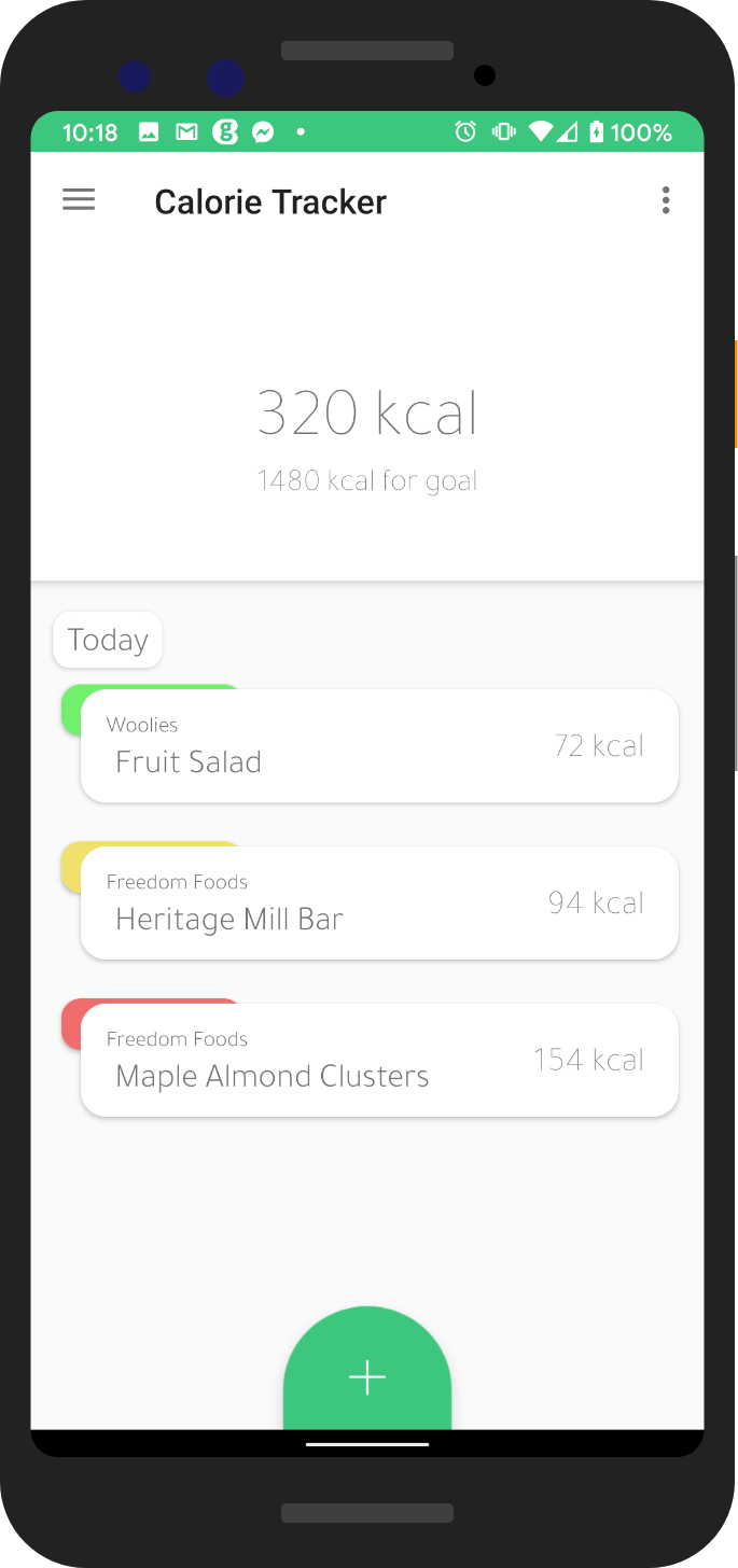 BearBit calorie tracker screenshot.